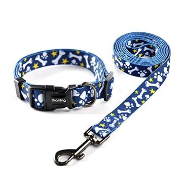 Imagem de Conjunto de coleira e coleira para cães da Ihoming, conjunto de segurança para caminhadas diárias ao ar livre, corrida, treinamento, cães pequenos, médios e grandes