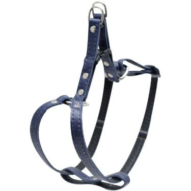 Imagem de Dogit Peitoral ajustável para cães em estilo de couro, 17 a 33 cm, azul