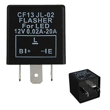 Imagem de iJDMTOY Relé de pisca-pisca eletrônico CF-13 CF13 EP34 de 3 pinos compatível com lâmpadas LED de seta