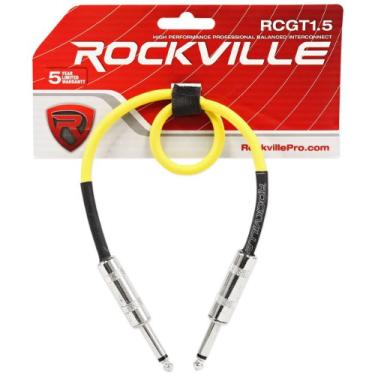 Imagem de Rockville RCGT1.5Y 1,5' 1/4" TS para instrumento TS 1/4" - amarelo 100% cobre