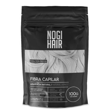 Imagem de Maquiagem Capilar Fibra De Queratina 100g Efeito preto Natural calvicie barbeiro profissional queda falhas refil pó preenchimento topic seco cacheado liso crespo