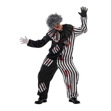 Imagem de EraSpooky Fantasia masculina adulta de palhaço assassino sangramento de Halloween