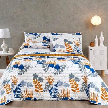 Imagem de Cobre Leito Floreal Casal Padrão 3 Peça Micropercal 200 fios - Bia Enx