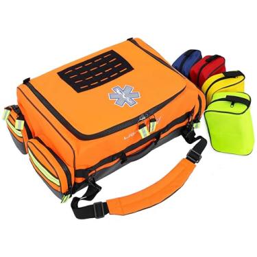 Imagem de Lightning X Products Bolsa Para Trauma De Oxigênio Lightning X Modular X-Tuff Com Bolso Para Cilindro Com Zíper E Bolsas Removíveis - Laranja Fluorescente