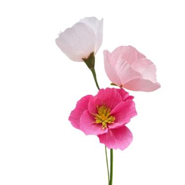 Imagem de Mybbshower Kit Para Fazer Buquê De Papoulas Papel Crepom Rosa, 24 Peças, Conjunto Artesanato Faça Você Mesmo Decoração Casa E Eventos, Materiais Completos Arte Floral