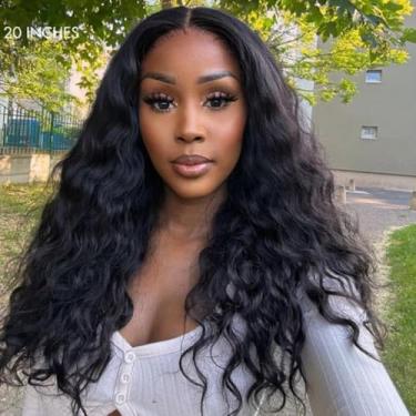 Imagem de Emistar Peruca Cacheada Com Parte Em V, Cabelo Sintético, Macio Como Água, Ondulado, Estilo U Wear And Go, Perucas Sem Cola Para Mulheres Negras (Natural, 20")