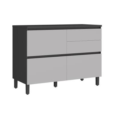 Imagem de Balcão De Cozinha Itatiaia 120cm Em Madeira Mdf Grafite/fendi Lumina