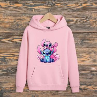Imagem de Moletom Infantil Canguru Lilo Stitch Cafuné Agasalho Inverno - J.L KID