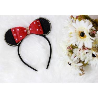 Imagem de Tiara De Orelhinha Festa Super Luxo Infantil Minnie Vermelha - Pingo d