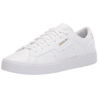 Imagem de adidas Originals Tênis elegante feminino, branco/preto, 34, Branco/Preto