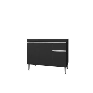 Imagem de Gabinete de Pia Armário Tatiane 100cm Preto S/Tampo - AJL Móveis