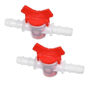 Imagem de 2 peças de válvula de esfera farpada de 1/2 polegada, válvula farpada de irrigação por gotejamento, válvulas de esfera de 1/2 polegada ID em linha, válvulas de fechamento de mangueira para irrigação