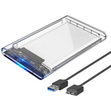 Imagem de Case Gaveta Para Hd Externo Transparente Sata 2.5 Usb 3.0