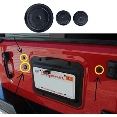 Imagem de Upper Bound 3 plugues de borracha para porta traseira de pneu sobressalente de carimbo de para modelos Jeep Wrangler JK 2007 a 2019