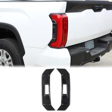 Imagem de Guarnição da tampa lateral da luz traseira adequada para Toyot@ Tundra 2022-2023 Aunginsy 2 peças da lâmpada traseira da lâmpada lateral da cama da tampa do botão da lanterna traseira guarnição da lanterna traseira protetor de acabamento lateral acessórios exteriores