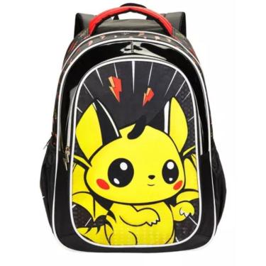 Imagem de Mochila Costas Menino Infantil Pikachu Pokémon Black Denlex