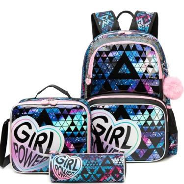 Imagem de Meetbelify Mochilas escolares para meninas, lindas mochilas para meninas de 8 a 10 anos com lancheira, Roxo 03, P