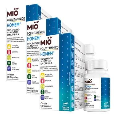 Imagem de Polivitamínico Homem Mió 60 Cápsulas | Kit com três unidades