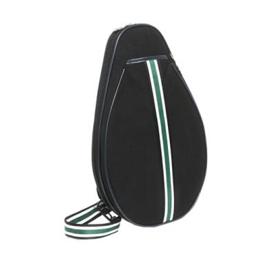 Imagem de oshhni Bolsa para raquete de badminton, bolsa para remo, grande capacidade, fecho de zíper, mochila transversal de tênis, mochila de ombro para prática, Preto
