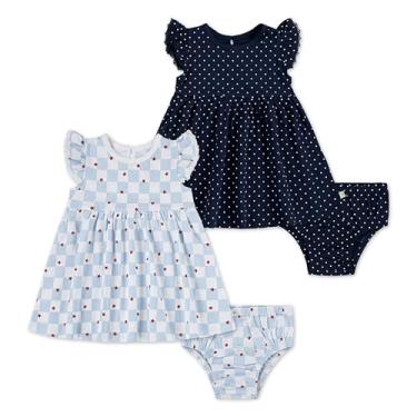 Imagem de HUGGIES Pacote com 2 vestidos para bebês meninas, Índigo vintage, 24 Meses