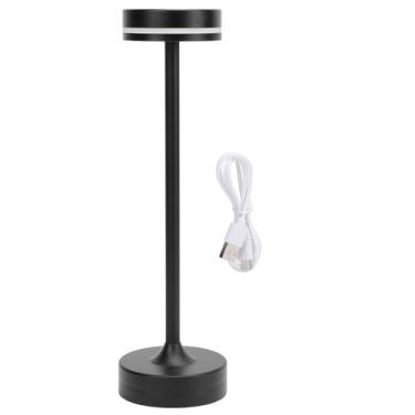 Imagem de Lâmpada de mesa de cabeceira pequena sem fio recarregável 3 colorido de lâmpada de toque escassável da lâmpada noturna para leitura de alumínio acrílico de alumínio 430g