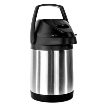 Imagem de Garrafa Térmica Inox 2,5 Litros - Chacal Prateada - TERERE - GARRAFA