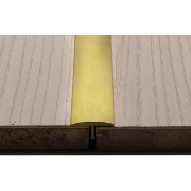 Imagem de Tira De Acabamento De Latão Sólido Tiras De Acabamento De Ouro, Tira Divisora De Piso De Moldagem Em T Lamite Para Carpete, Barra De Pasta De Costura Decorativa De Borda De Az, Gold, 24mm (1") W