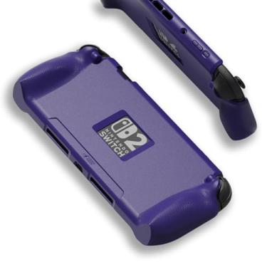 Imagem de Savage Raven Por Skull & Co. StandGrip para Nintendo Switch 2: uma capa protetora macia com alças texturizadas, proteção total e suporte, absorção de choque, antiderrapante e anti-arranhões - roxo