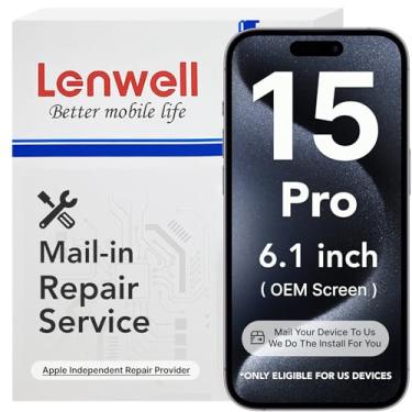 Imagem de Lenwell Serviço de reparo com tela original para iPhone 15 Pro 15.5 cm tela LCD digitalizador montagem sensível ao toque com serviço de instalação por correio