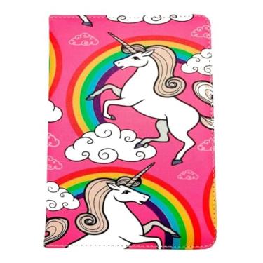 Imagem de Capa Protetora Universal para Tablet 7-8 Polegadas Estilo Carteira Suporte Ajustável Adulto Infantil Unicornio 3
