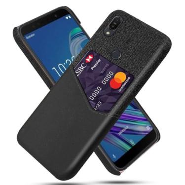 Imagem de Capa para ASUS Zenfone ZB602kl,Tela e tampa de couro PU,Antideslizante,360°cobertura completa à prova de choque com 1 slot de cartão atrás,Prevenção de queda-Black