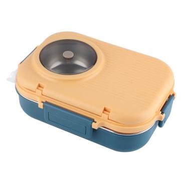 Imagem de Caixa térmica Lu para comida quente Tazon térmico, Lu Box Lu Box térmica Lu Box 1100 ml camada dupla 3 grade design 304 caixa de aço inoxidável com pauzinhos colher tigela de sopa G