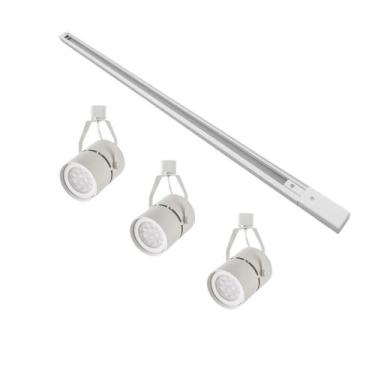 Imagem de Kit Trilho 1 Metro Com 3 Spots Nordecor Classic Par 30 E27 Bivolt Bran