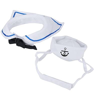Imagem de OKJHFD Enjoying Pet Halloween Costumes for Cats Small Dogs, Pet Sailor Suit Cotton Cat Adjustable Hat and Cloak Set for Christmas Decoration