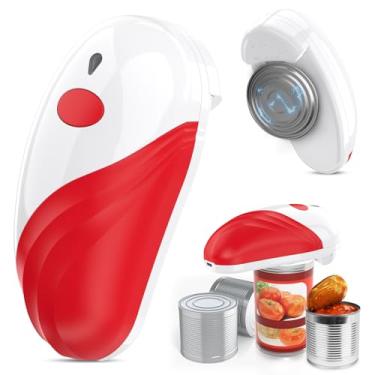 Imagem de HuiJuKeJi Abridor de latas elétrico, abridor de latas automático de um toque para idosos com artrite, abridor de latas recarregável com mãos livres para quase tamanhos de lata, borda lisa e utensílios