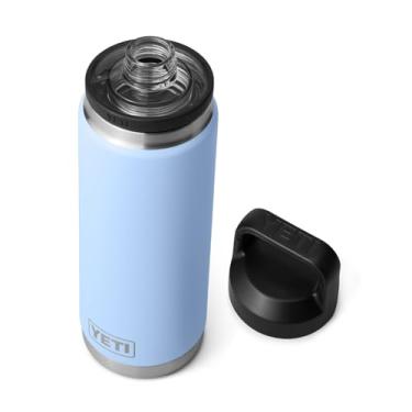 Imagem de Garrafa YETI Rambler de 740 ml, à prova de vazamento, isolamento a vácuo, aço inoxidável com Chug Cap, azul Big Sky
