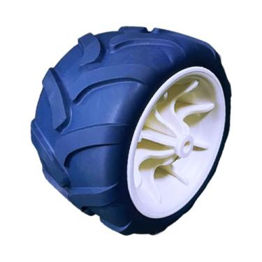 Imagem de KiBcsLic Carrinho de serviço pesado com roda de substituição de PU, roda sólida para carrinho de praia e camping, Branco Azul