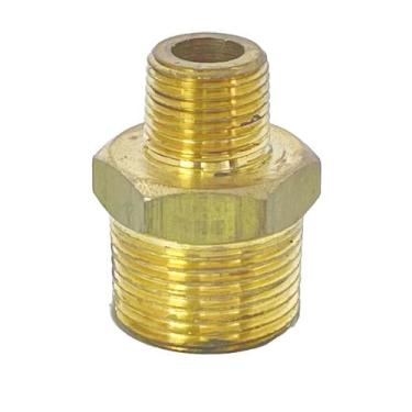 Imagem de Niple Duplo Latão Redução 3/4" NPT x 3/8" NPT Macho - ALUMEGAS, Novo
