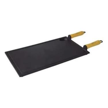 Imagem de Chapa Churrasqueira De Ferro Fundido Para Petiscos 25x45cm - RIG FUNDI