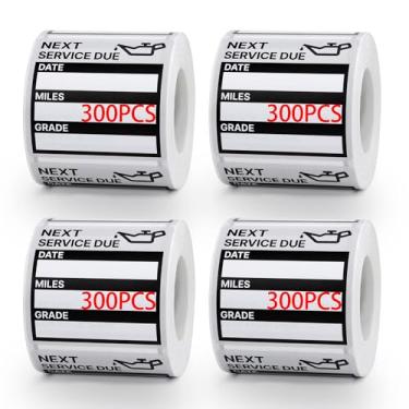 Imagem de Para adesivos de troca de óleo, 1200 peças, 5 x 5 cm, adesivos pretos de serviço, etiquetas adesivas de lembrete para o próximo serviço, fáceis de escrever, fáceis de descascar sem resíduos