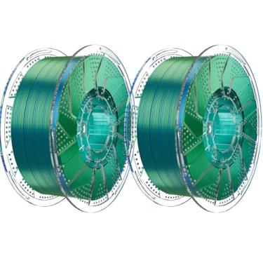 Imagem de Chitu Systems Conjure Filamento de impressora 3D PLA de seda, filamento de duas cores de 1,75 mm, pacote de filamentos de impressão 3D azul e verde de seda 2 x 1 kg