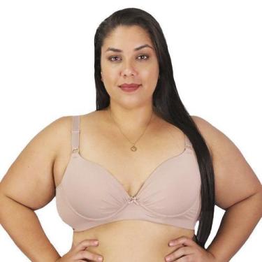 Imagem de Sutiã Sustentação Plus Size Bojo Liso Nayane Rodrigues, Chocolate, 50