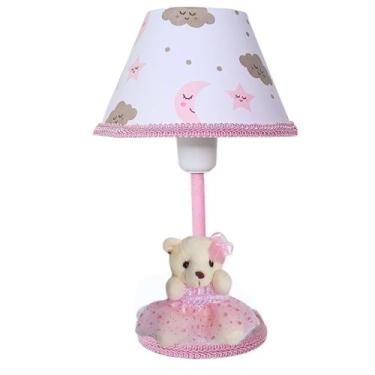 Imagem de Abajur Infantil Luminaria Para Quarto Bebê Mesa Nuvem Menina - Erich B