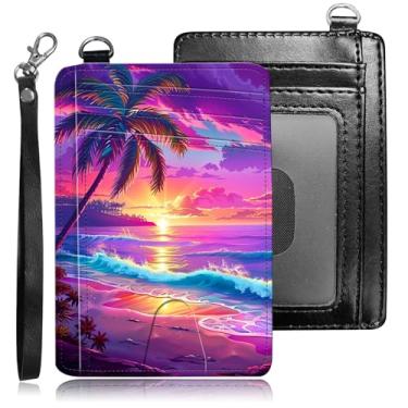 Imagem de BREIDMKFM Carteira fina com porta-cartão de crédito, carteira feminina com bolso frontal, pequeno porta-cartões de viagem, bonita, fina, minimalista, carteira plana de couro com janela para identidade