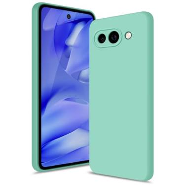 Imagem de Btstring Capa para Google Pixel 9A, capa de silicone macio com proteção de câmera atualizada, capa fina à prova de choque com forro de microfibra antiarranhões, verde menta