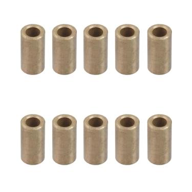 Imagem de Oedema 10 peças de rolamento de manga de latão cobre cilindro reto auto-lubrificante bucha resistente ao desgaste 1/10.2 cm furo x 5/40.6 cm OD x 3/10.2 cm comprimento para máquinas de impressão