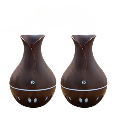 Imagem de Umidificador De Ar 8H LED Difusor De Aromas E Aromatizador De Ambiente Eletrico Humidificador Ultrassônico Portátil(KIT2-UM036-MADEIRA ESCURO)