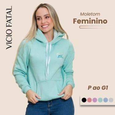 Imagem de Blusa Feminina Moletom Inverno Canguru Capuz-Feminino