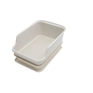 Imagem de Caixa de areia extragrande para peneiramento de pellets de pinheiro -68.6 cm x 43.2 cm x 33.0 cm Caixa de areia extra grande para gatos grandes, famílias com vários gatos, panela de peneira de alta