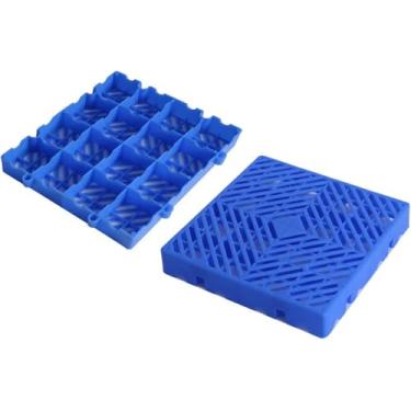 Imagem de Almofada De Mercadorias De Armazenamento De Paletes Encaixáveis De Plástico, Paletes De Plástico Para Armazenamento No Porão, Intertravamento Palmani Leve, Paletes, 5pcs, 12x12x2in